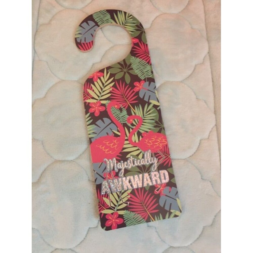 Majesticaly awkward flamingo door hanger